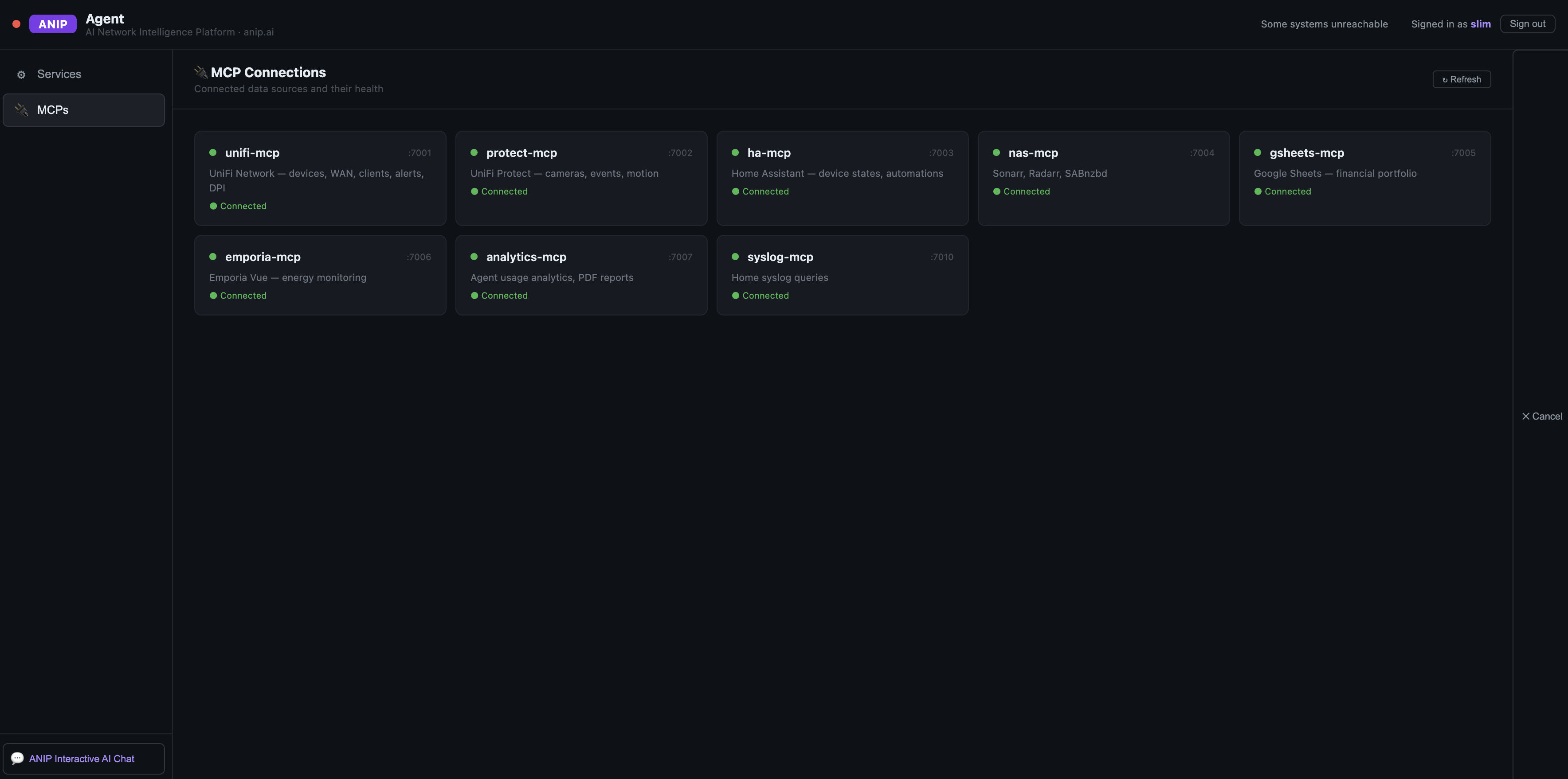 Network status analytics