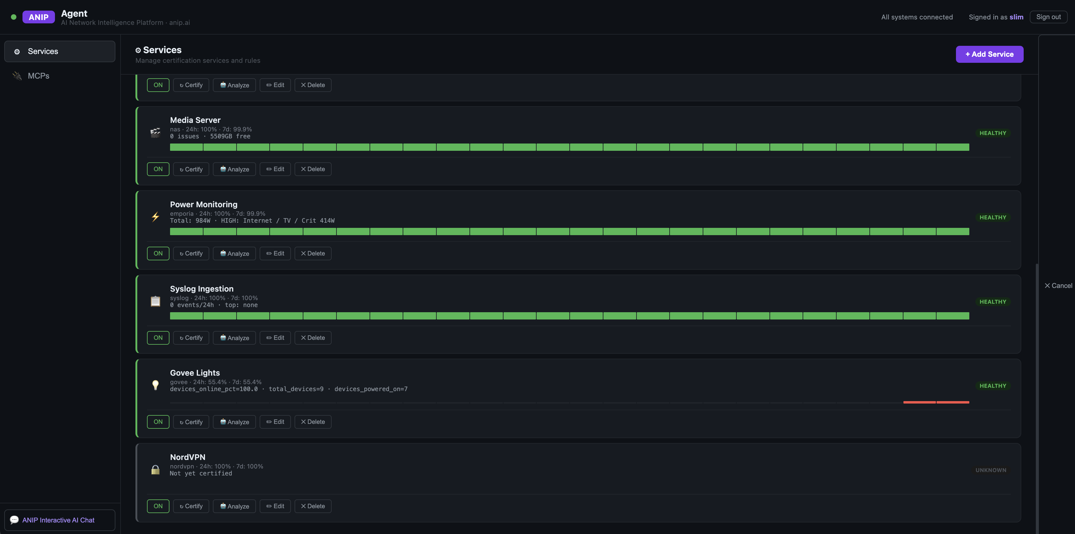 MCP connections
